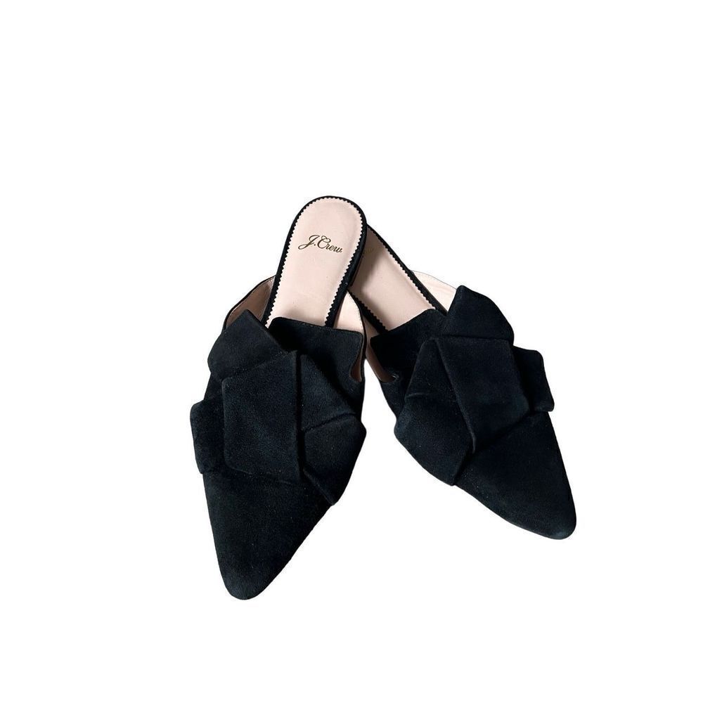 J. Crew Pointed-toe slides suede Black 7.5 - Picture 2 of 8
